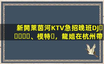 新開萊茵河KTV急招晚班DJ、模特，龍姐在杭州帶你上班